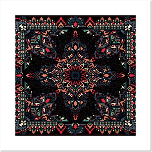 Black colorful bandana gift Wall Art by Flipodesigner